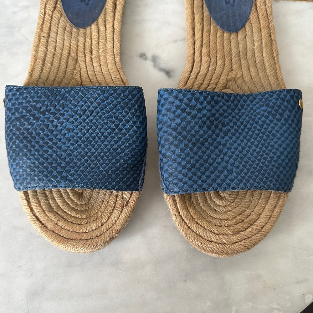 UGG Cherry Exotic Slip on espadrille sandals Slides size 8 Blue - Picture 2 of 8